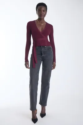 FREYA KNIT WRAP TOP