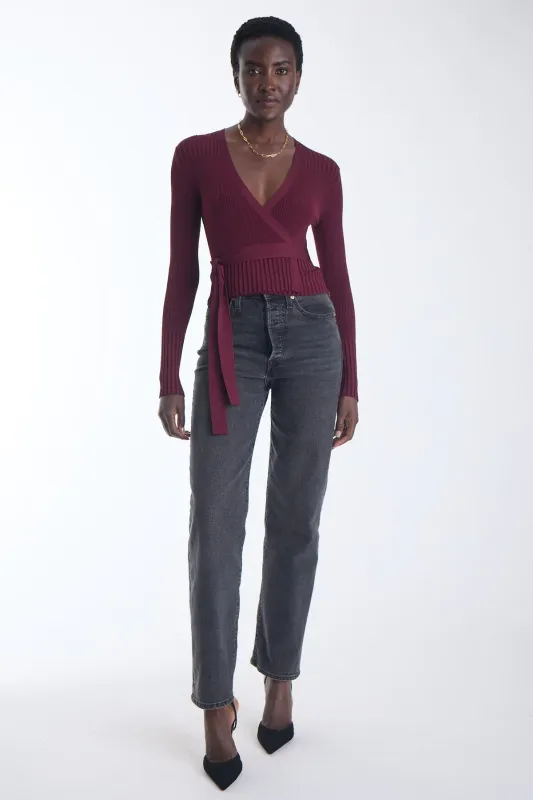 FREYA KNIT WRAP TOP