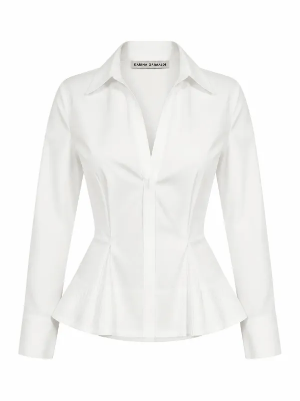 PEPA SOLID PEPLUM TOP