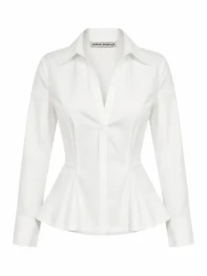 PEPA SOLID PEPLUM TOP