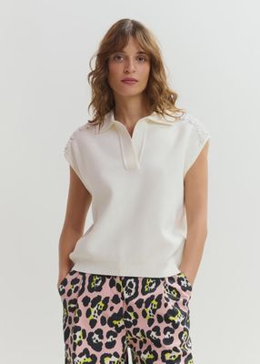 JOLINE EMBROIDERED KNIT POLO