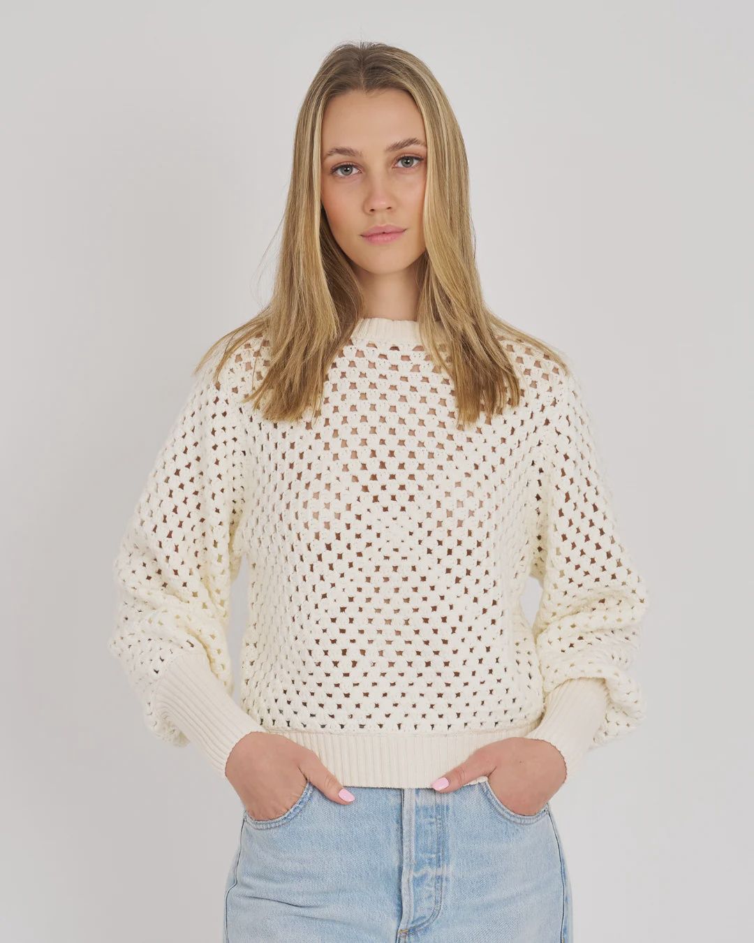 COLETTE COTTON CROCHET CREW