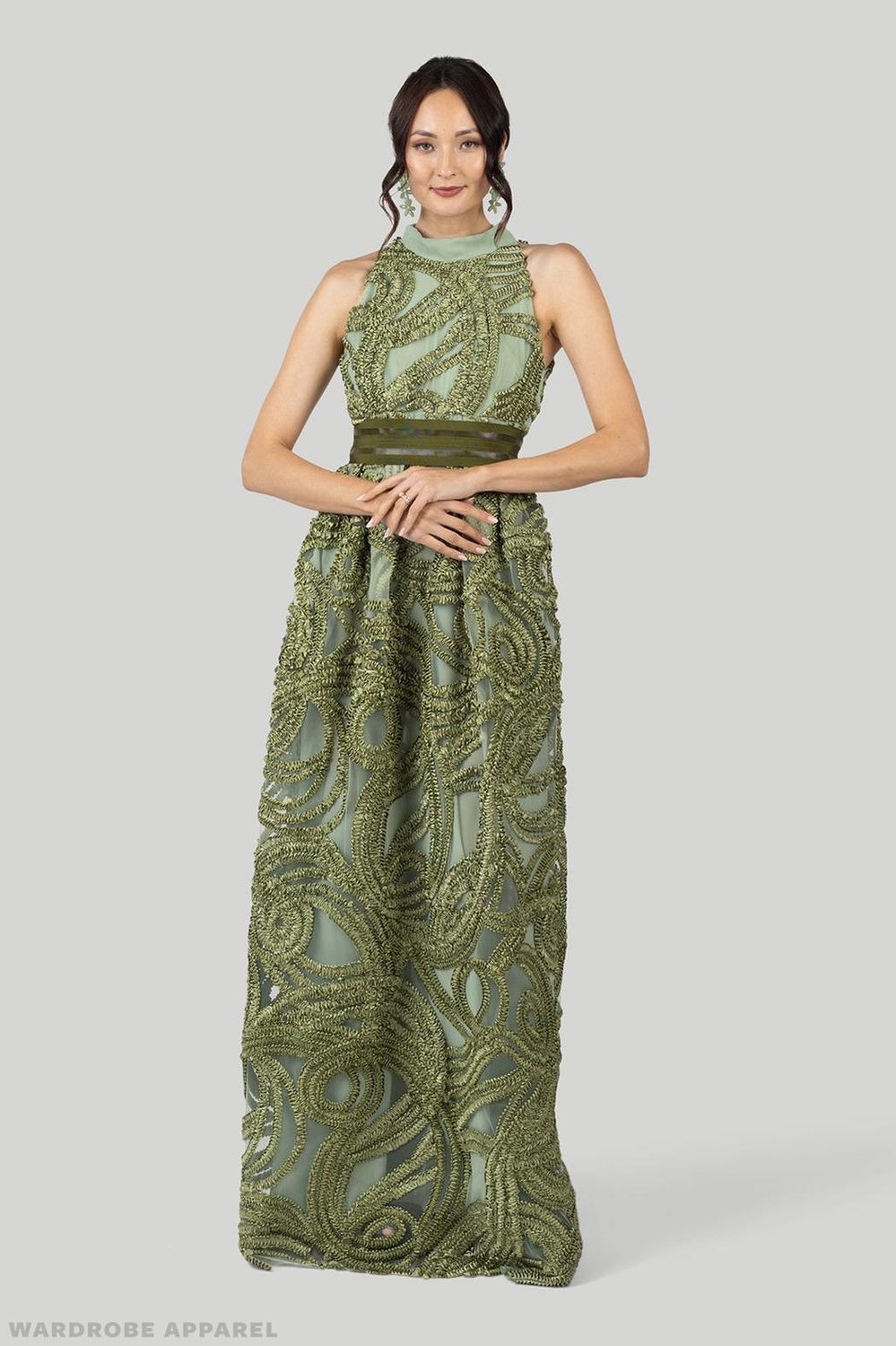 CREONKOOL GOWN WITH OPTIONAL TAN GROSGRAIN BELT