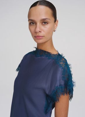 LUNA SATIN AND LACE TOP