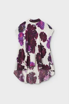 "AEONIUM" FLORAL PRINT SILK BLOUSE