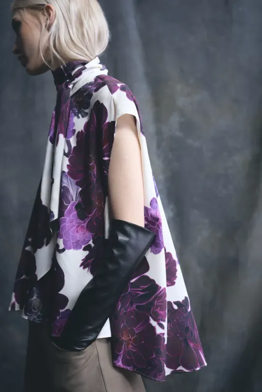 "AEONIUM" FLORAL PRINT SILK BLOUSE
