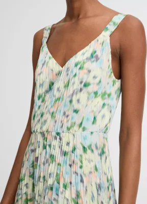 PAINTED GARDEN V-NK PLEATED DRESS - TS