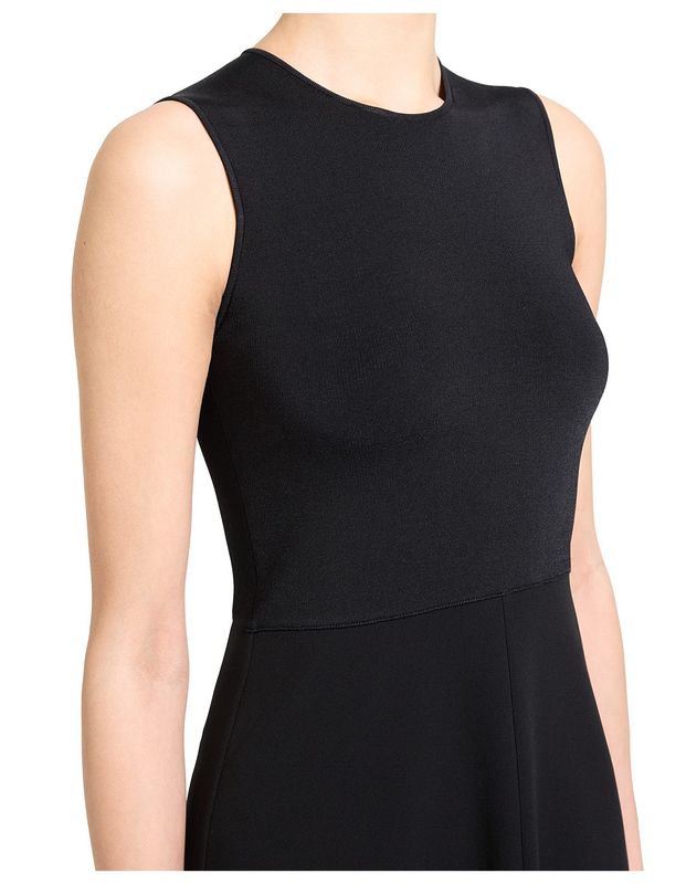 FLARED CREPE MAXI DRESS