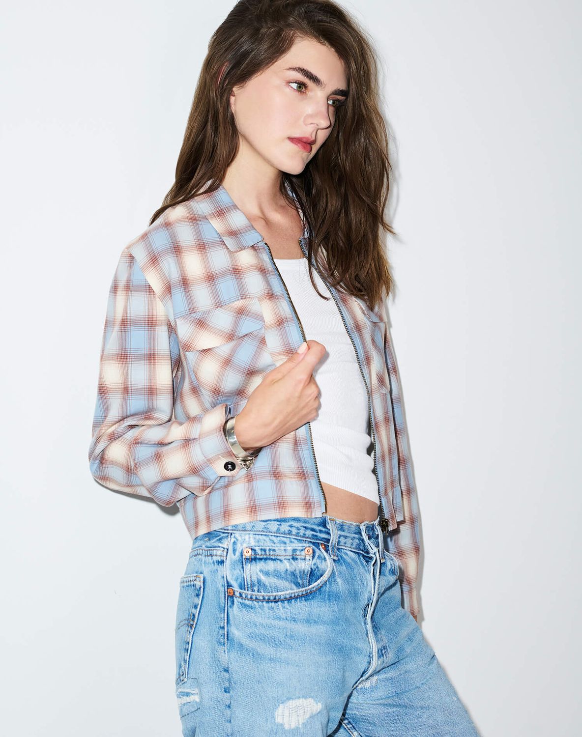 VIV JACKET, Color: BLUEBELL PLAID, Size: XS