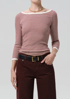 BOAT NECK SLIM TEE L/S