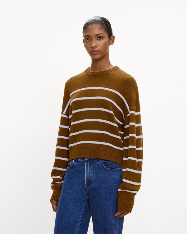 STRIPED CREWNECK SWEATER IN CASHMERE