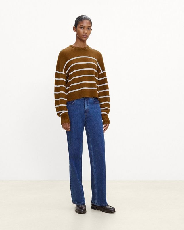 STRIPED CREWNECK SWEATER IN CASHMERE