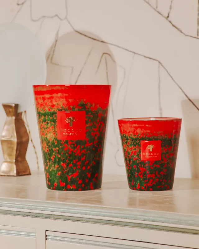 CANDLE ARTY FLOWERS POPPIES