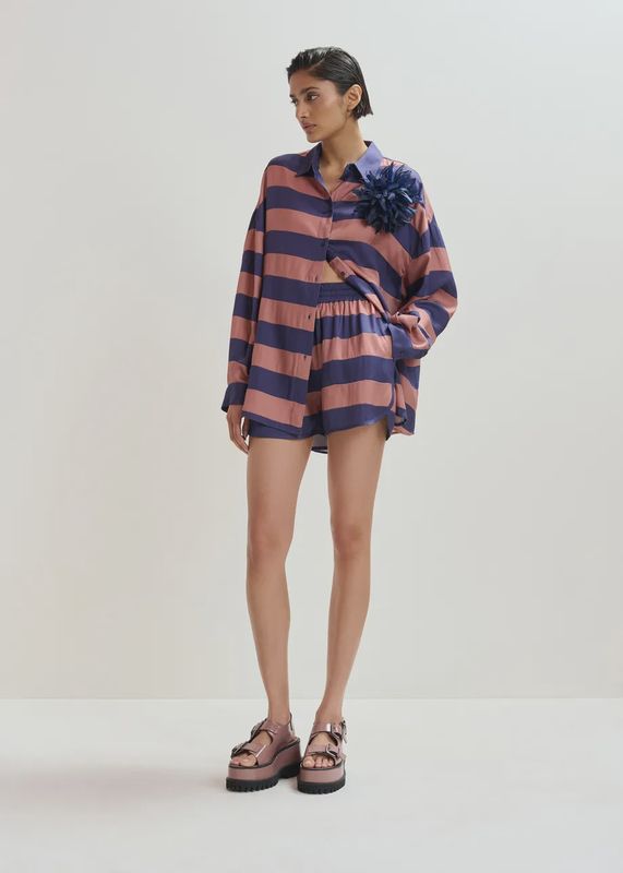 JALANA STRIPED MINI SHORTS