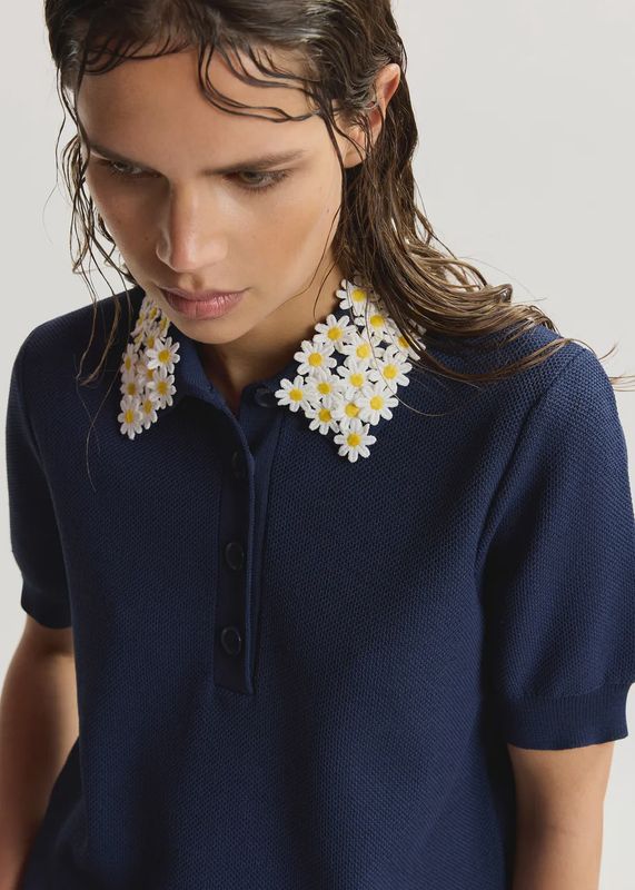 JEMBER POLO W EMBROIDERED COLLAR