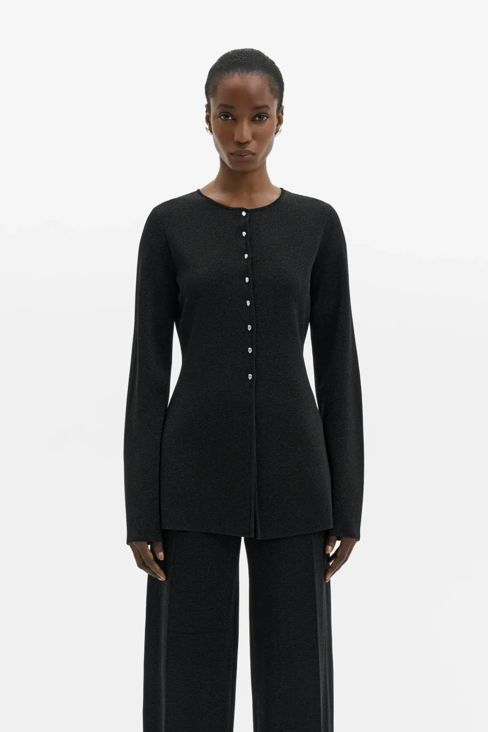 AZRA FITTED METALLIC CARDIGAN