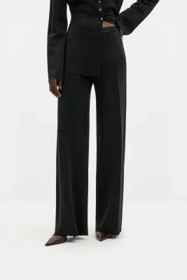 AMMIE METALLIC KNIT STRAIGHT PANTS