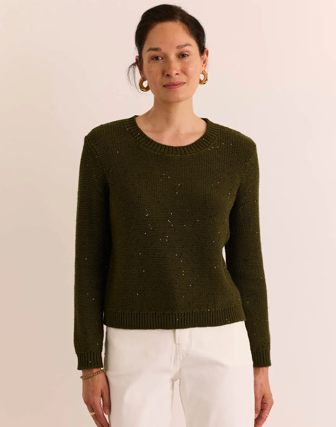 QUEENIE LONG SLEEVE SEQUINS SWEATER