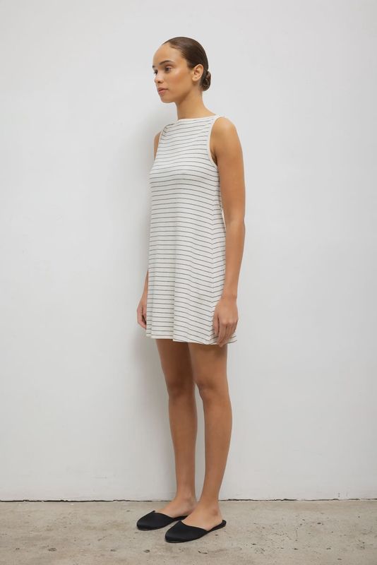 NANDO STRIPE BOATNECK MINI DRESS