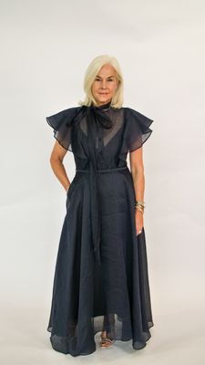ELSIE FLUTTER SLEEVE MIDI DRESS