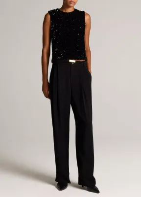 SEQUINED VELVET SHELL
