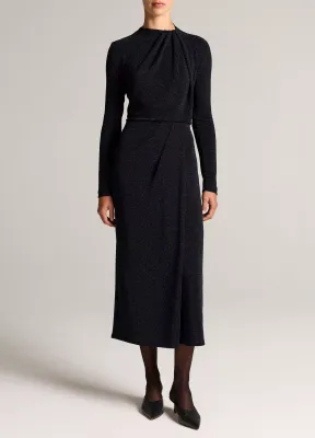 METALLIC JERSEY DRAPED SKIRT