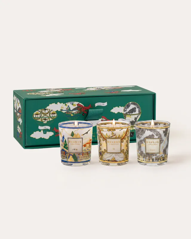TRIO TRAVEL CANDLES- I LOVE SKI + SKI 2027 + ASPEN