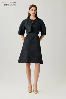 JACQUARD EMBOSSED FLORAL MOTIF DRESS 267261D