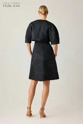 JACQUARD EMBOSSED FLORAL MOTIF DRESS 267261D