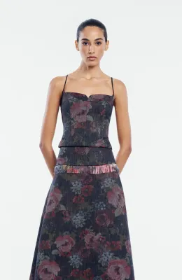 FLORAL DENIM BUSTIER