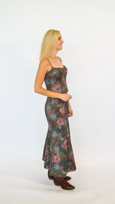 FLORAL DENIM BUSTIER