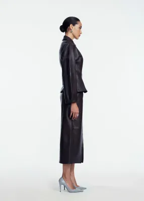 LEATHER PEPLUM JACKET