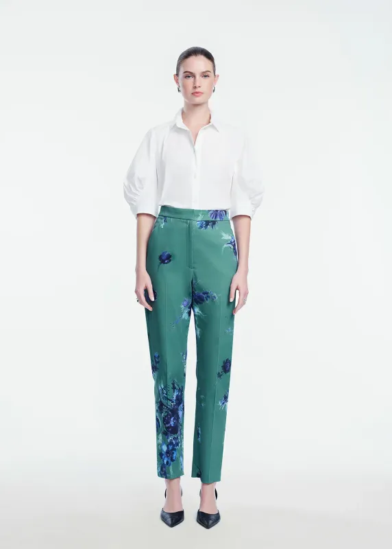 COTTON POPLIN SHIRRED SLEEVE SHIRT