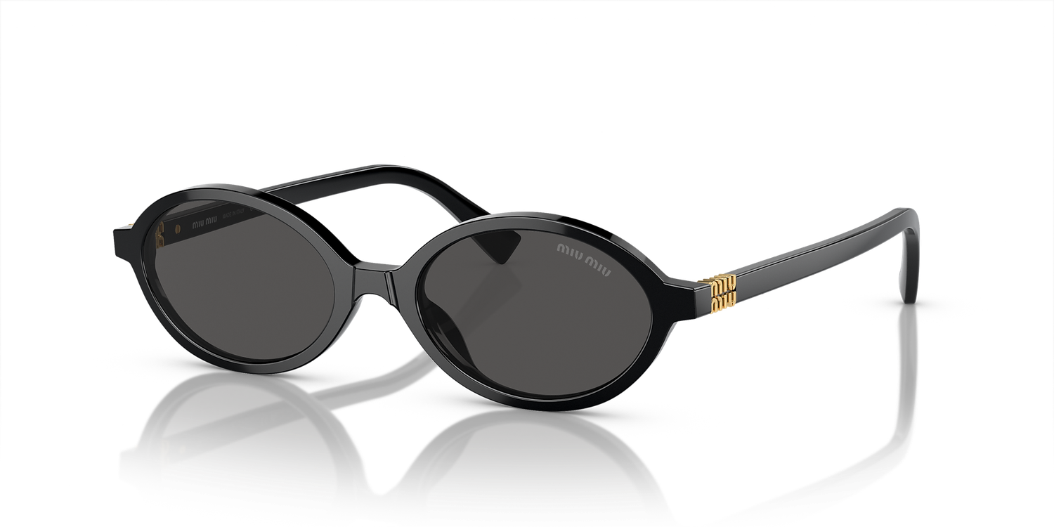 MIU MIU SUNGLASSES 0MU 04ZS, Color: 1AB5S0/BLACK FRAME W DARK GREY LENS, Size: 50