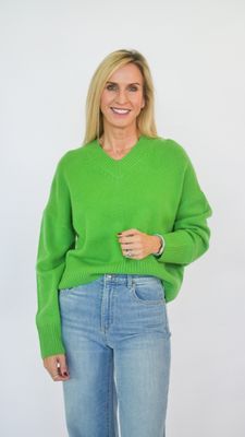 CHUNKY CARMEN V NECK CASHMERE SWEATER