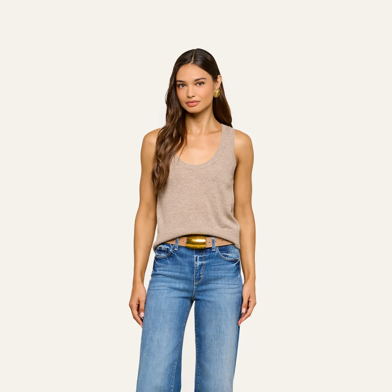 FILOU CASHMERE TANK, Color: COBBLESTONE, Size: XS