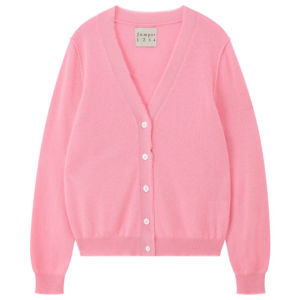 DISTRESSED VEE CASHMERE CARDIGAN