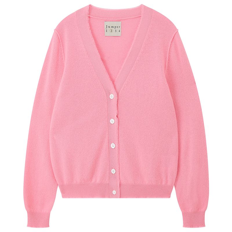 DISTRESSED VEE CASHMERE CARDIGAN