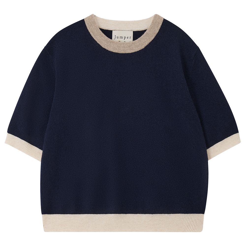 MANY CONTRAST CASHMERE T-SHIRT