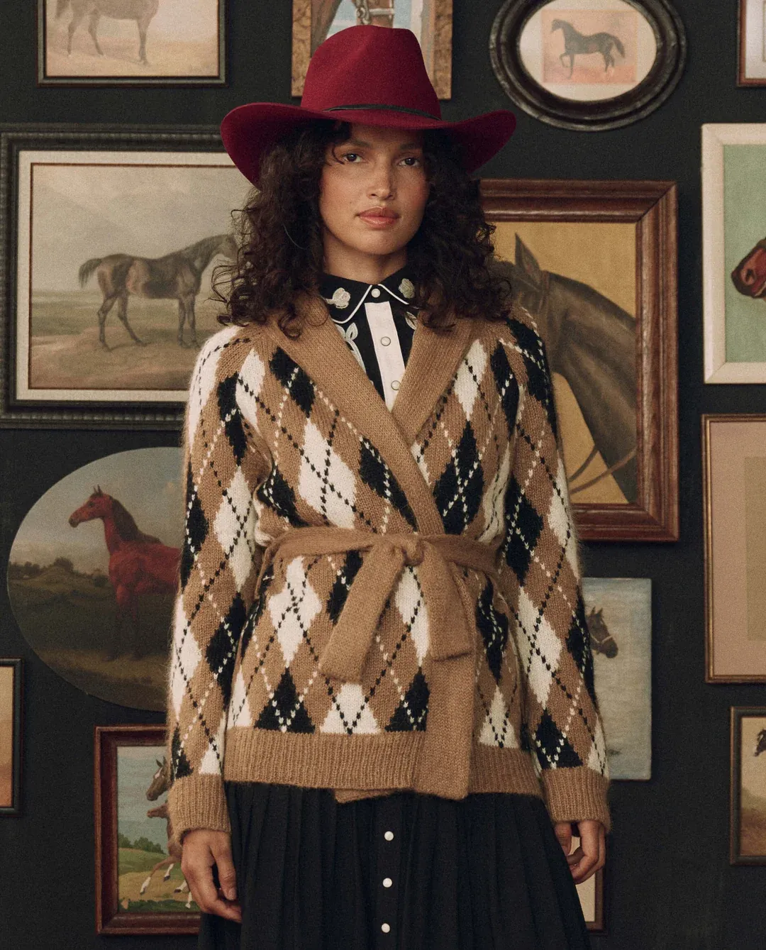 STETSON X THE GREAT- THE ARGYLE RIDING CARDIGAN
