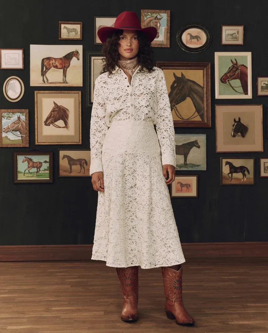 STETSON X THE GREAT- THE RELIC LACE SADDLE SKIRT