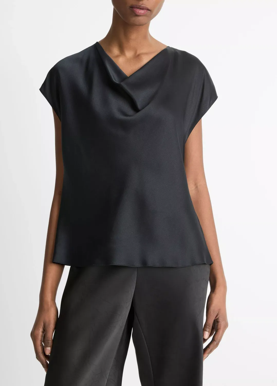 SILK COWL-NECK BLOUSE