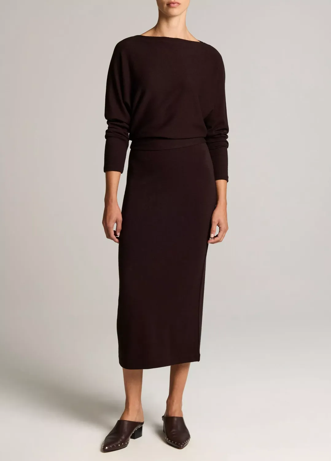 COZY STRETCH-JERSEY MIDI DRESS
