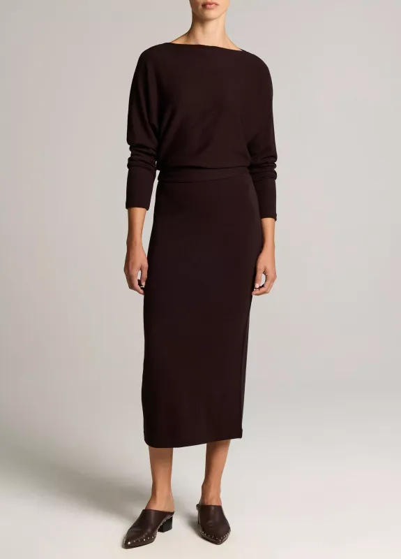 COZY STRETCH-JERSEY MIDI DRESS
