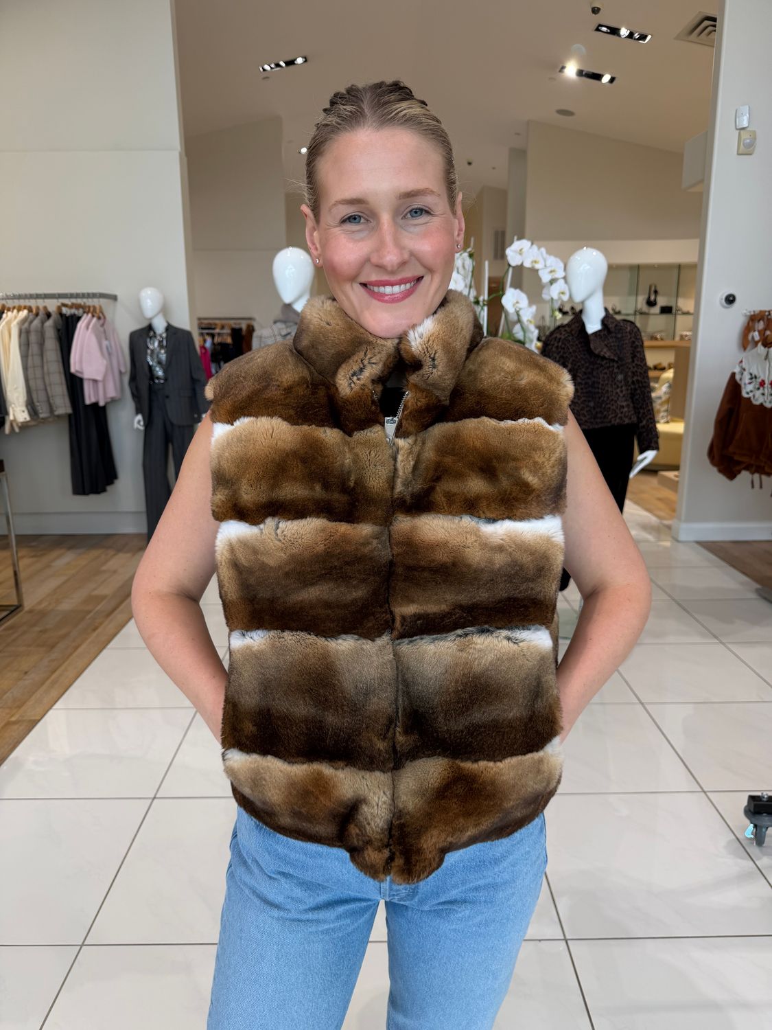 REVERSIBLE FRENCH REX RABBIT VEST
