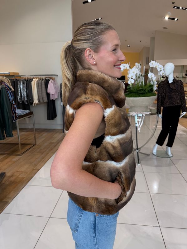 REVERSIBLE FRENCH REX RABBIT VEST