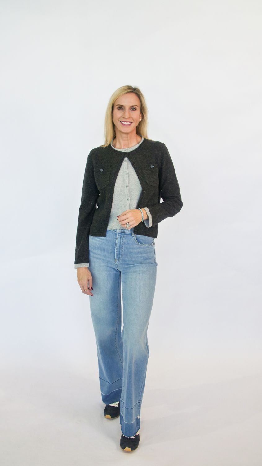 DOUBLE GILET TROMPE OEIL LUREX