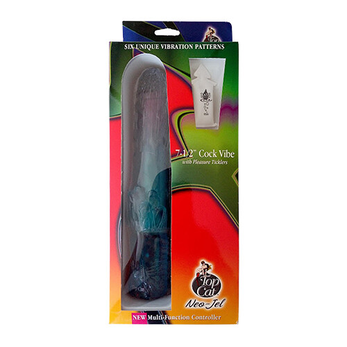 7 1/2 Cock Vibe W/Pleasure Ticklers - Top Cat, Color: Esmeralda