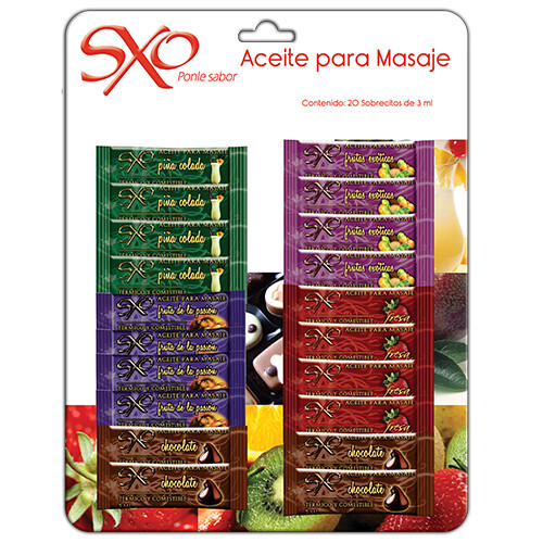 Tira de Impulso Aceite para Masaje combinado 40 sobres 3 ml