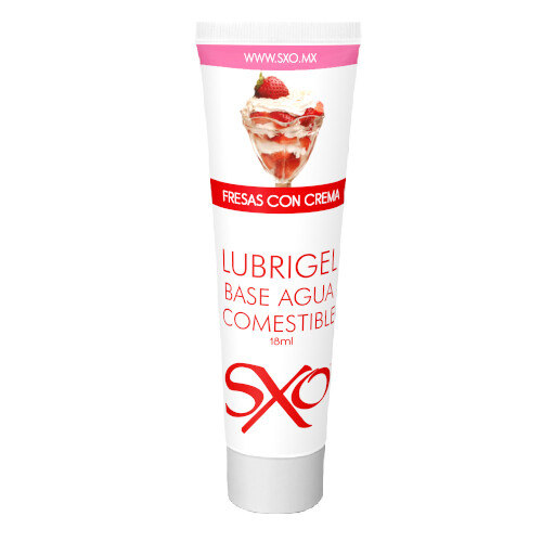 Lubrigel Base Agua Comestible 18 ml - sabor Fresas con Crema - SXO